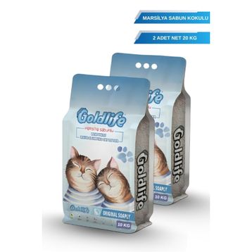 Goldlife Marsilya Sabun Kokulu İnce Taneli 2x10 kg Kedi Kumu
