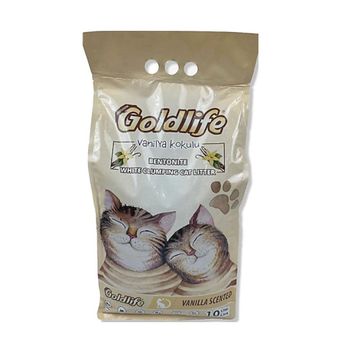Goldlife Vanilya Kokulu Topaklanan Bentonit İnce Taneli 10 lt Kedi Kum