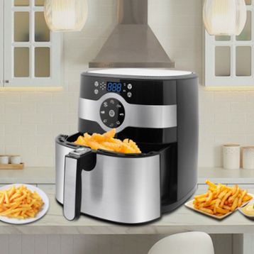Goldmaster Fitcook 8 lt Inox Geniş Hazneli XXL Dokunmatik Yeniden Isıtma Fonksiyonlu Airfryer Sıcak Hava Fritözü