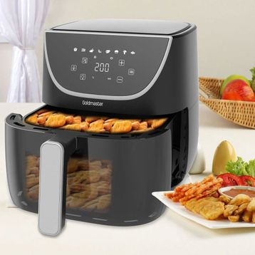 Goldmaster GM-7487 Gustofry 7.6 lt 1700W XL Dokunmatik 8 Ön Ayarlı Cam Kapaklı Hazne Aydınlatmalı Airfryer