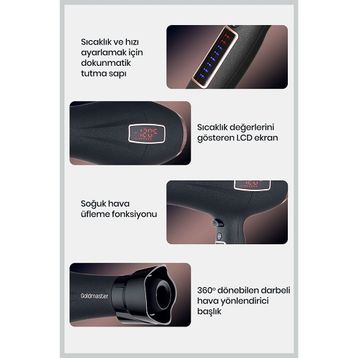 Goldmaster Revo Dokunmatik Kontrollü Saç Kurutma Makinesi