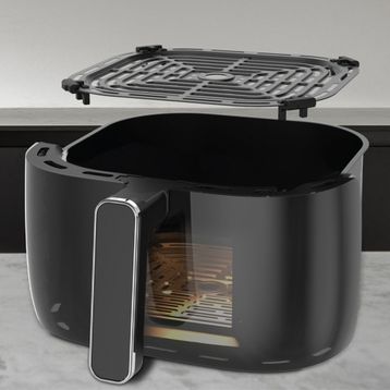 Goldmaster Versay 5.7 lt XL 1700W Dokunmatik 8 Ön Ayarlı Cam Kapaklı Hazne Aydınlatmalı Airfryer Sıcak Hava Fritözü