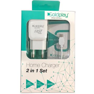 Goldplay 5 Volt 3.0 Amper Hızlı Micro USB Ev Şarj ve Data Kablosu