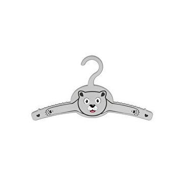 Gondol Funny Bear 4'lü Gri Giysi Askısı
