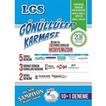 Gönüllüler Karması 2021 8. Sınıf LGS Tüm Dersler 10+1 Deneme Seti Gönüllüler Karması