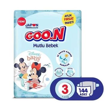 Goo.N Mutlu Bebek No:3 Midi 144 Adet Bebek Bezi