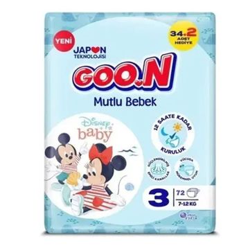 Goo.N Mutlu Bebek No:3 Midi 72 Adet Bebek Bezi