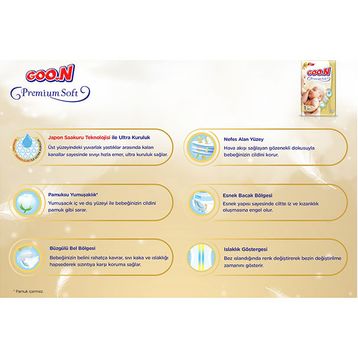 Goo.N Premium Soft No:2 Mini 58 Adet Bebek Bezi