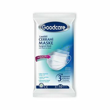 Goodcare 3 Katmanlı 10'lu Telli Cerrahi Maske