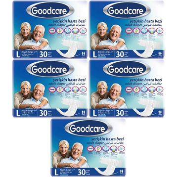 Goodcare Yetişkin Bel Bantlı Tekstil Yüzey Large 5x30 Adet Hasta Bezi