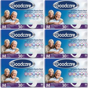 Goodcare Yetişkin Bel Bantlı Tekstil Yüzey Medium 30x6 Adet Hasta Bezi