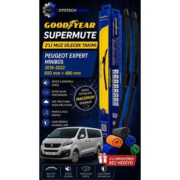 Goodyear Peugeot Expert Supermute 2016-2022 Minibüs 650+480 mm 2'li Muz Silecek Takımı