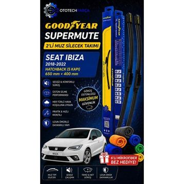 Goodyear Seat Ibiza Supermute 2018-2022 Hatchback 5 Kapı 650+400 mm 2'li Muz Silecek Takımı