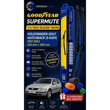 Goodyear Volkswagen Golf Supermute 1997-2003 Hatchback 5 Kapı 530+480 mm 2'li Muz Silecek Takımı