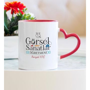 Görsel Sanatlar Öğretmeni Kalpli Kupa Bardak