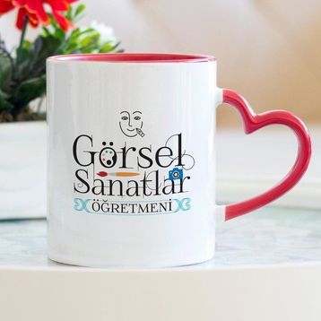 Görsel Sanatlar Öğretmeni Kalpli Kupa Bardak