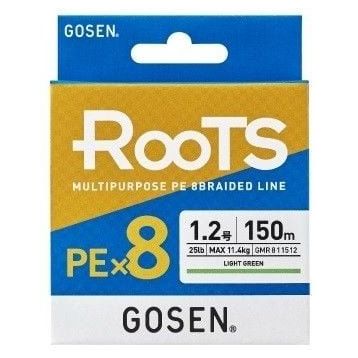 Gosen X8 Roots PE 8 Örgü Spin İp Misina 150 mt Açık Yeşil 1.0 Pe Misina