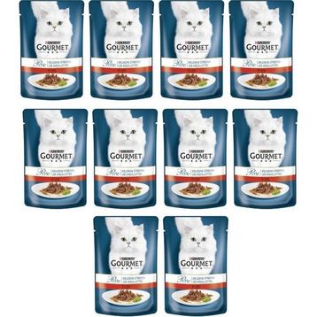 Gourmet 10x85 gr Perle Izgara Sığır Kedi Konservesi