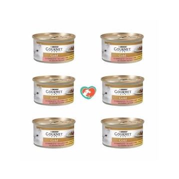 Gourmet Gold Somonlu ve Tavuklu 6x85 gr Kedi Konserve Maması