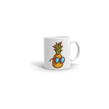 Gözlüklü Pine Apple Baskılı Kupa