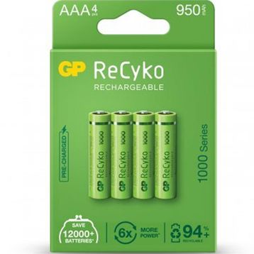 GP 1000 Serisi 950 mAh AAA 4'lü Şarj Edilebilir İnce Kalem Pil + E411 Usb Şarj Cihazı
