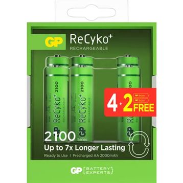 GP Recyko 2100 mAh AA 6'lı Şarj Edilebilir Kalem Pil