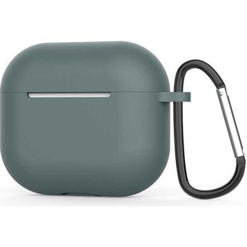 Gpack Apple AirPods 3. Nesil Mat Kancalı Silikon A11 Koyu Yeşil Kulaklık Kılıfı