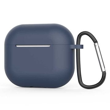 Gpack Apple AirPods 3. Nesil Mat Kancalı Silikon A11 Lacivert Kulaklık Kılıfı