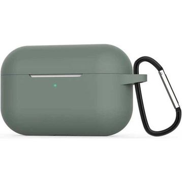 Gpack Apple AirPods Pro Mat Kancalı Silikon A11 Koyu Yeşil Kulaklık Kılıfı