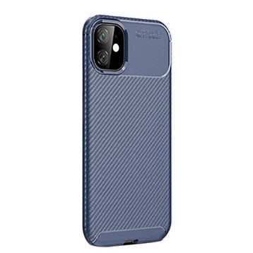 Gpack Apple iPhone 11 Negro Karbon Dizayn Lacivert Silikon Kılıf