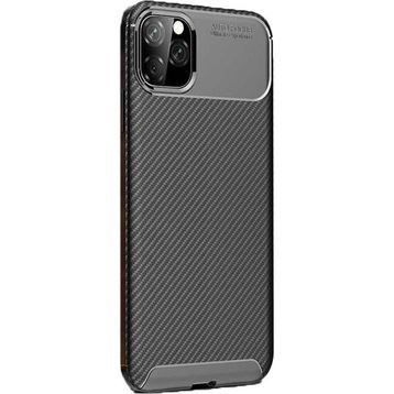 Gpack Apple iPhone 11 Pro Max Negro Karbon Dizayn Siyah Silikon Kılıf