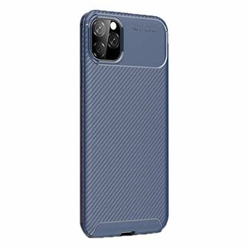 Gpack Apple iPhone 11 Pro Negro Karbon Dizayn Lacivert Silikon Kılıf