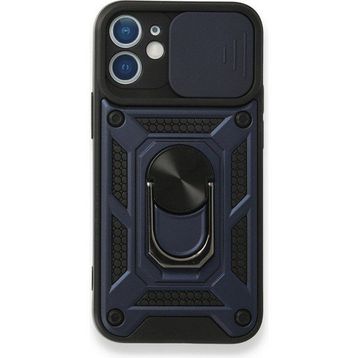 Gpack Apple iPhone 11 Tank Aramid Sürgülü Vega Yüzüklü Lacivert Kılıf