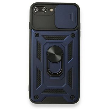 Gpack Apple iPhone 7 Tank Aramid Sürgülü Vega Yüzüklü Lacivert Kılıf