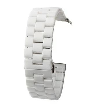 Gpack Apple Watch 4 5 38 mm Parlak Seramik Kaplama Metal ZR Beyaz Kordon