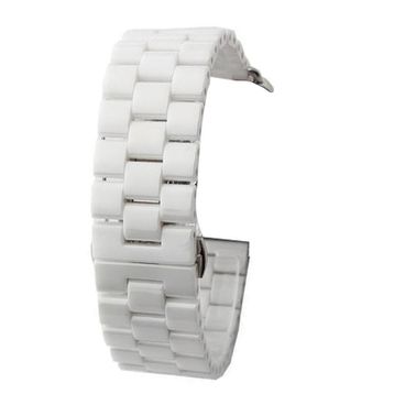 Gpack Apple Watch 4 5 40 mm Parlak Seramik Kaplama Metal ZR Beyaz Kordon