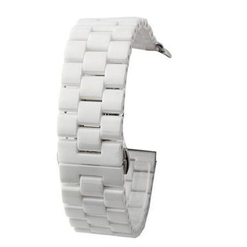 Gpack Apple Watch 4 5 40 mm Parlak Seramik Kaplama Metal ZR Beyaz Kordon