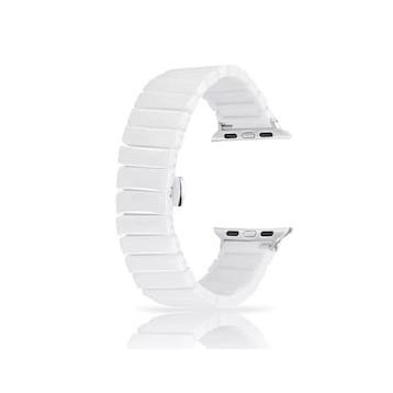 Gpack Apple Watch 4 5 40 mm Parlak Seramik Kaplama Metal ZR Beyaz Kordon