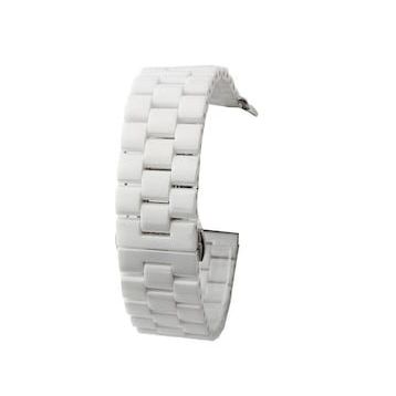 Gpack Apple Watch 4 5 40 mm Parlak Seramik Kaplama Metal ZR Beyaz Kordon