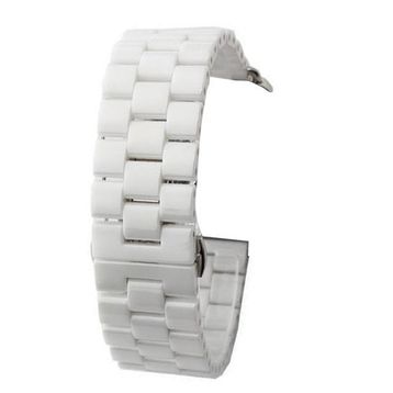 Gpack Apple Watch 4 5 40 mm Parlak Seramik Kaplama Metal ZR Beyaz Kordon