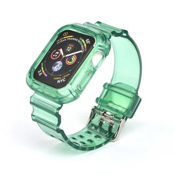 Gpack Apple Watch Series 3 4 5 6 40 mm Kalın Silikon Saatle Birleşik Turkuaz Kordon