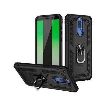 Gpack Huawei Mate 10 Lite Vega Tank Standlı Yüzüklü Mıknatıslı Kırmızı Kılıf