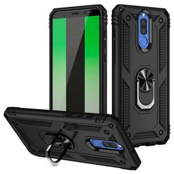 Gpack Huawei Mate 10 Lite Vega Tank Standlı Yüzüklü Mıknatıslı Kırmızı Kılıf