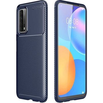 Gpack Huawei P Smart 2021 Negro Karbon Dizayn Silikon Lacivert Kılıf