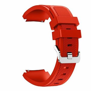 Gpack Huawei Watch Gt2 46 mm Silikon Çizgili Silikon Kancalı Kırmızı Kordon