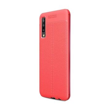 Gpack MHR1530485936 Samsung Galaxy A7 2018 Niss Deri Görünümlü Silikon Cep Telefonu Kılıf