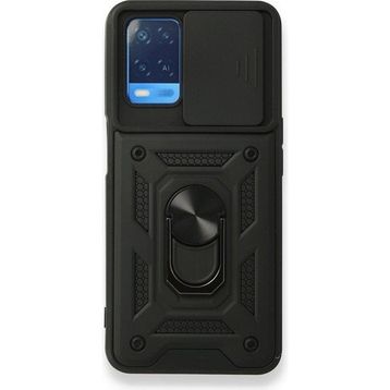 Gpack Oppo A54 4G Tank Aramid Sürgülü Vega Yüzüklü Siyah Kılıf