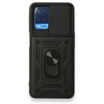 Gpack Oppo A54 4G Tank Aramid Sürgülü Vega Yüzüklü Siyah Kılıf