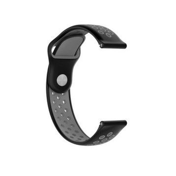 Gpack Oppo Watch 41 mm Delikli Çift Renk Silikon Koyu Gri Kordon