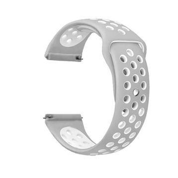 Gpack Oppo Watch 41 mm Delikli Çift Renk Silikon Koyu Gri Kordon